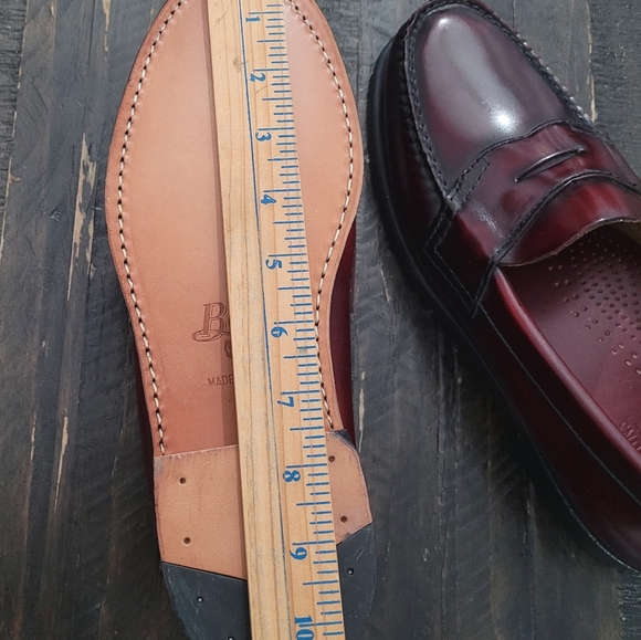 GH Bass Weejuns Polished Leather Penny Loafers Wine Men's Size 9D - Picture 9 of 11